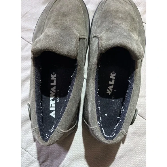 Vintage Airwalk suede slip on shoes olive green skater comfort size 9 streetwear - Picture 4 of 5